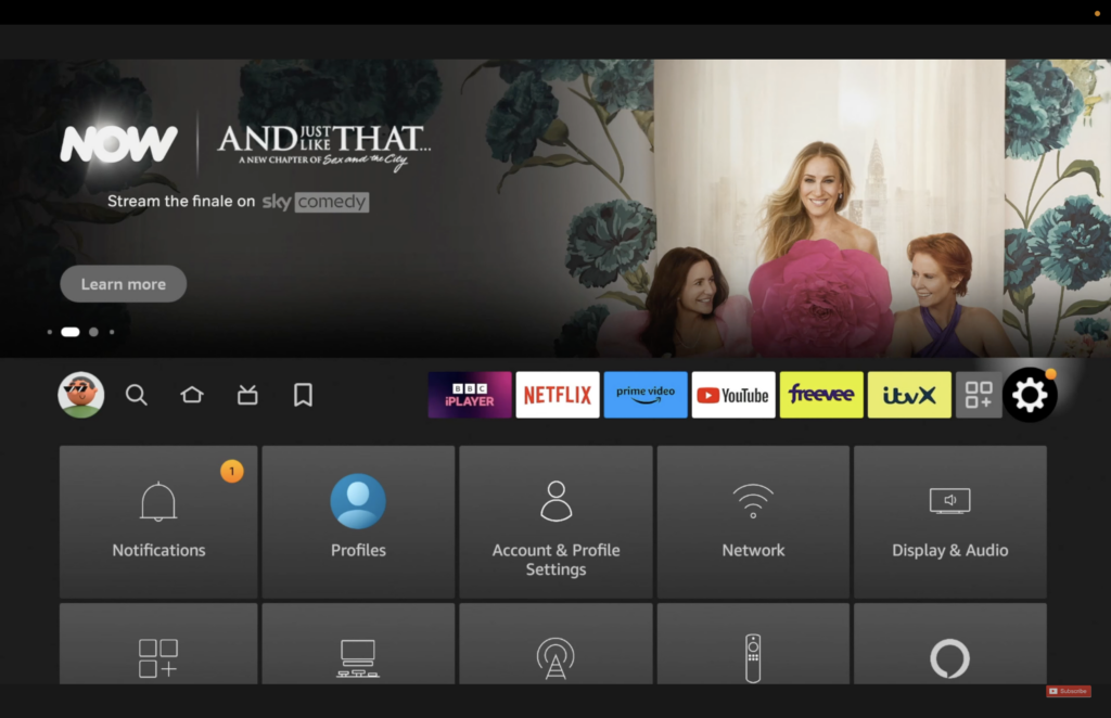 amazon fire stick setting 